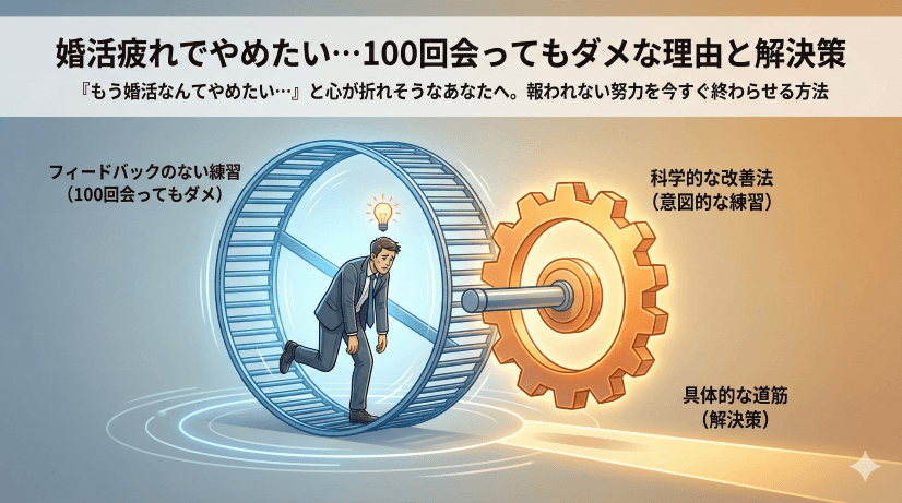 「もう婚活なんてやめたい…」と心が折れそうなあなたへ。100回会っても手応えがない「報われない努力」を今すぐ終わらせる方法