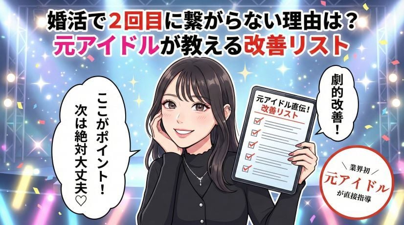 婚活で2回目に繋がらない理由は?元アイドルが教える改善リスト
