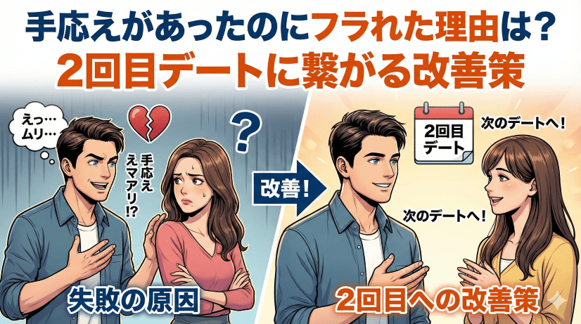 手応えがあったのにフラれた理由は?2回目デートに繋がる改善策