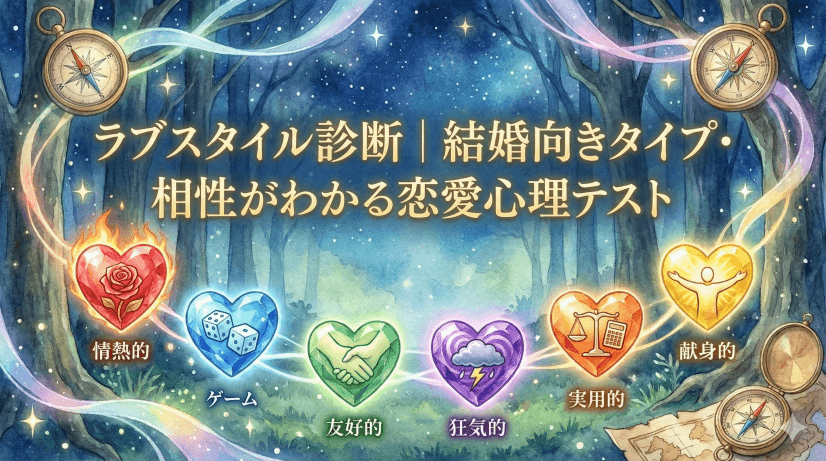 ラブスタイル診断|結婚向きタイプ・相性がわかる恋愛心理テスト