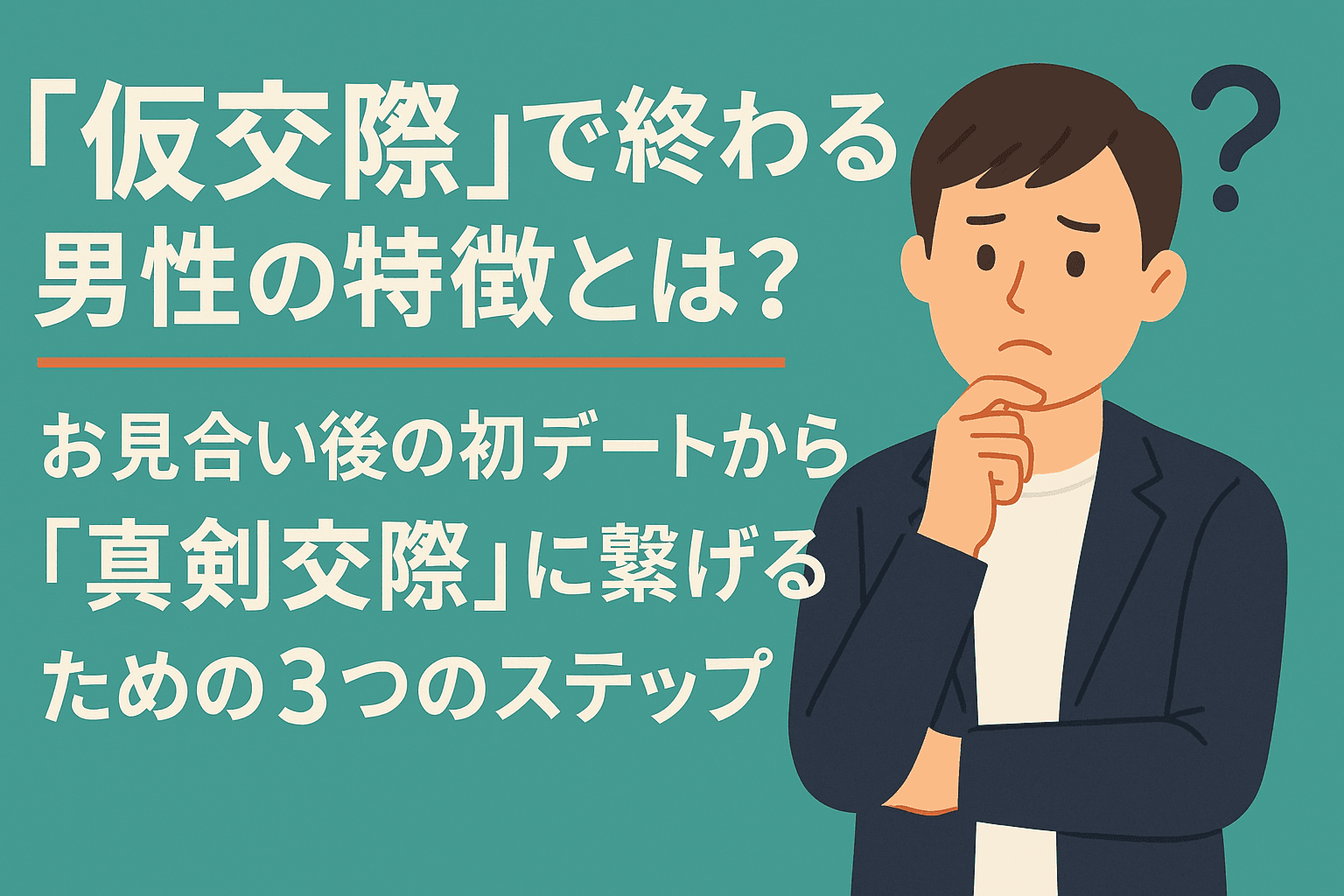 仮交際から真剣交際に進めない。「いい人」で終わる男性の特徴と真剣交際に繋げる3ステップ