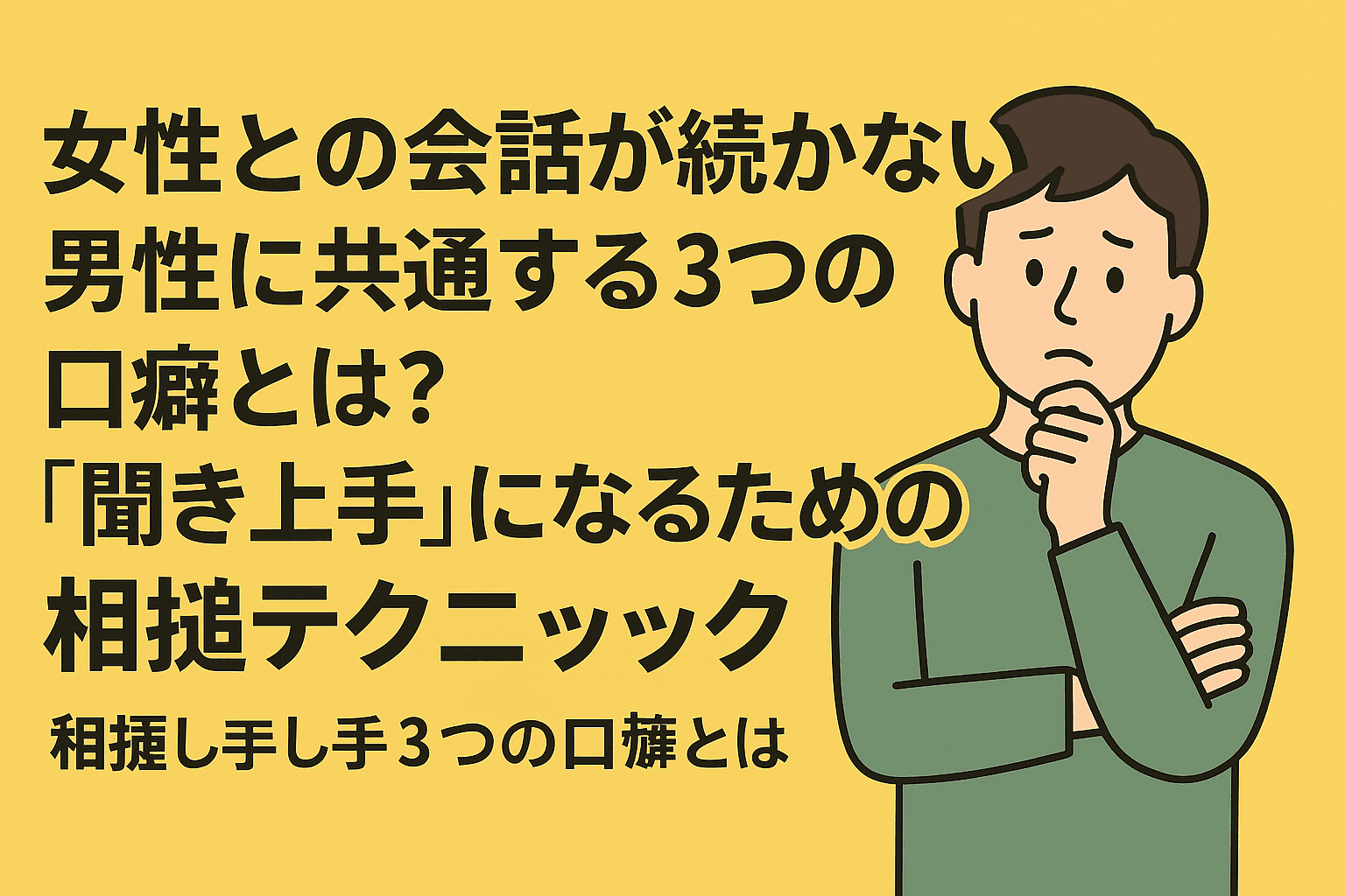 【婚活会話術】会話が続かない男性に共通する3つの口癖とは?「聞き上手」になる相槌