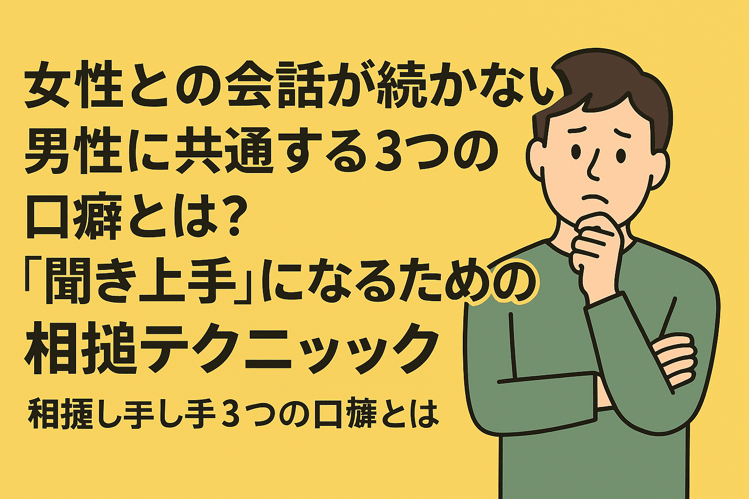 【婚活会話術】会話が続かない男性に共通する3つの口癖とは?「聞き上手」になる相槌