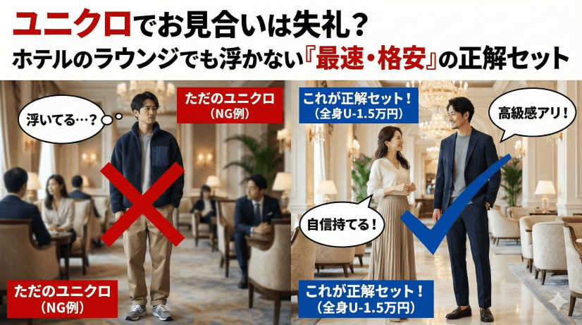 ユニクロでお見合いは失礼?ホテルのラウンジでも浮かない「最速・格安」の正解セット