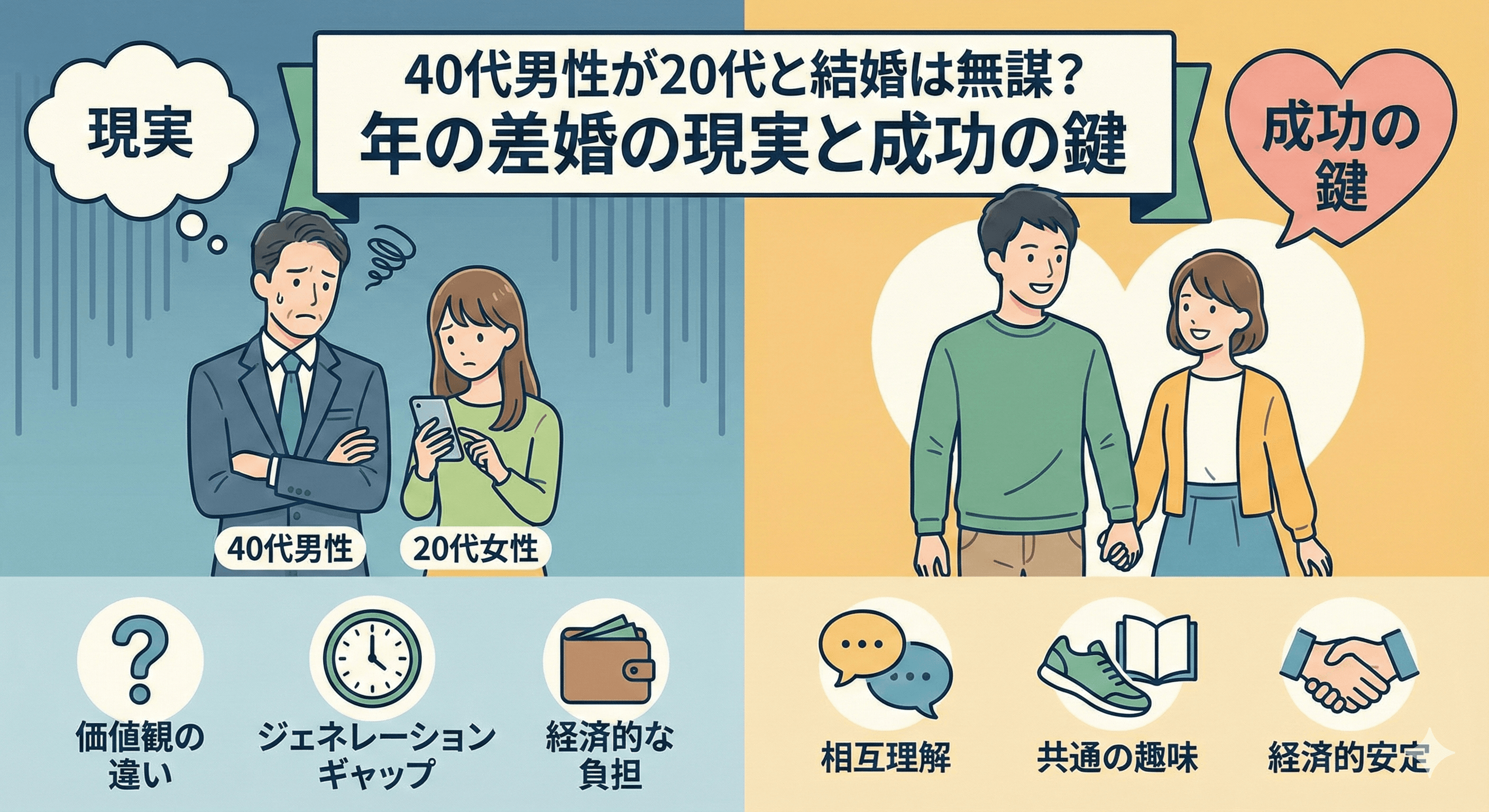 40代男性が20代と結婚は無謀?年の差婚の現実と成功の鍵