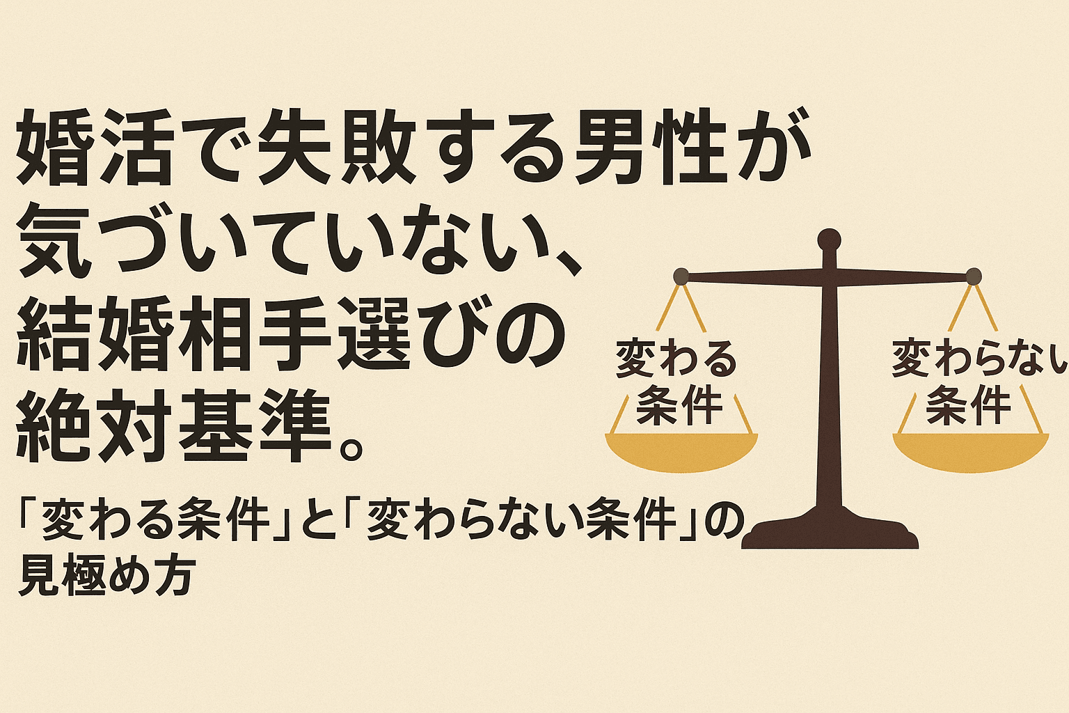 結婚相手の選び方。スペックより大事な「変わらない条件」の見極め方